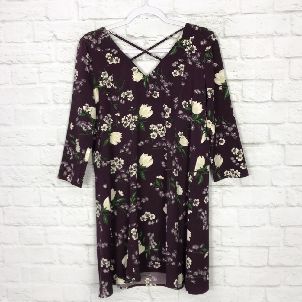 JACK by BB Dakota Floral Strappy 3/4 Sleeve Dress - Picture 4 of 6